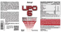 Label for Lipo 6 Unlimited Green Apple