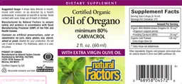 Label for Oil Of Oregano