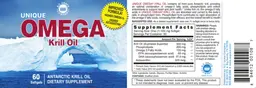 Label for UNIQUE OMEGA Krill Oil