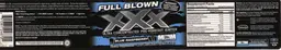 Label for Full Blown XXX Blue Raspberry