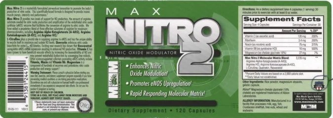 Label for Max Nitro 2