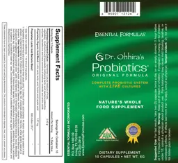 Label for Probiotics Original Formula