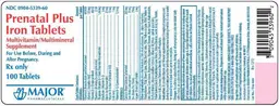 Label for Prenatal Plus Iron Tablets