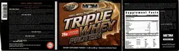 Label for Triple Whey Protein Chocolate Ice Cream Flavor