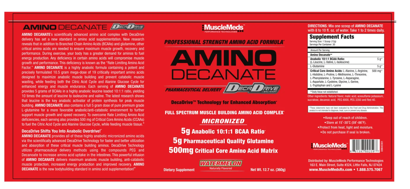Label for Amino Decanate Watermelon