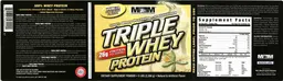 Label for Triple Whey Protein Vanilla Ice Cream Flavor