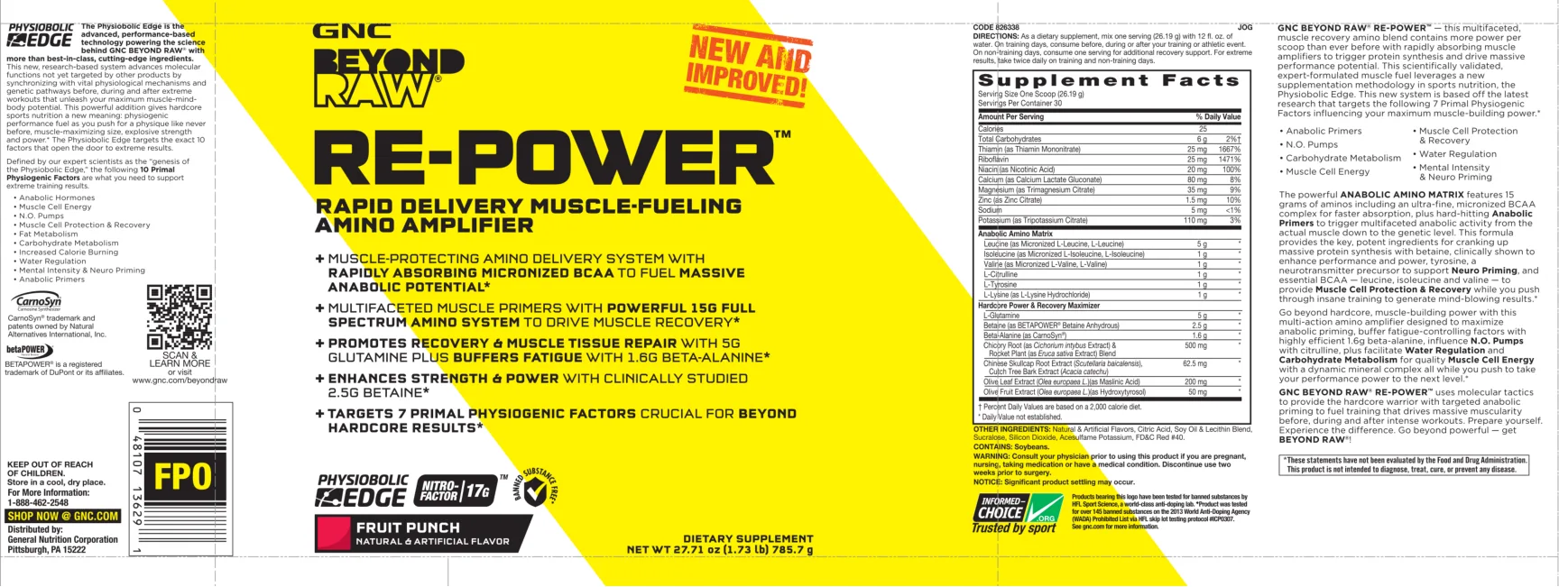 Label for Re-Power Fruit Punch