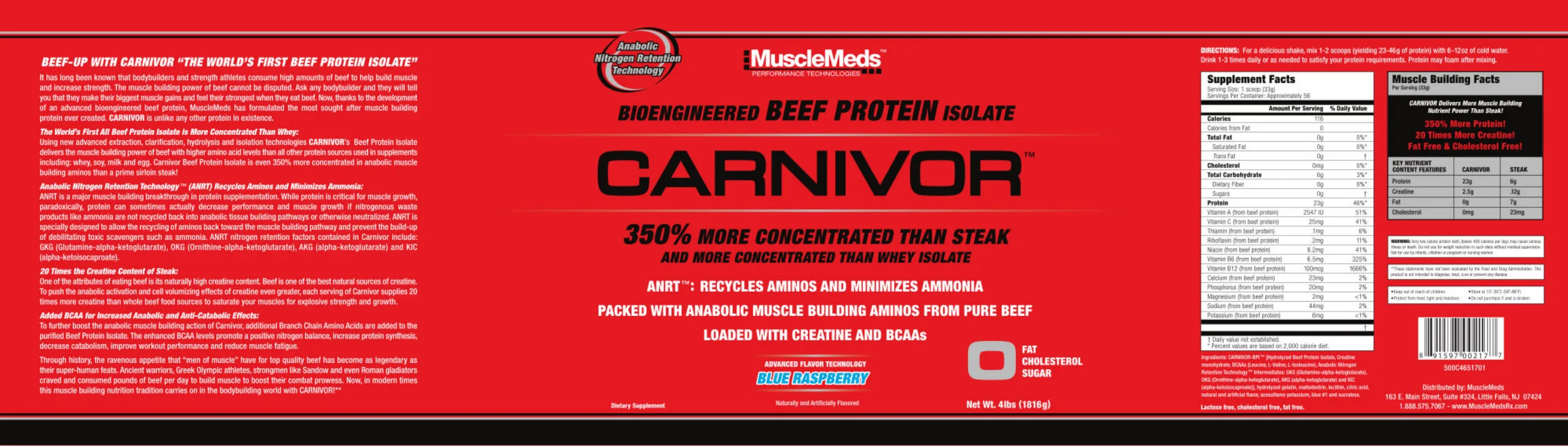 Label for Carnivor Blue Raspberry