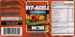 Label for Max Vit-Acell Citrus Blast