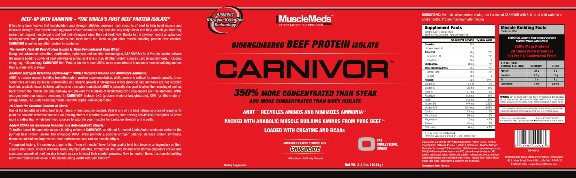 Label for Carnivor Chocolate