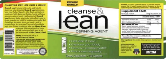 Label for Cleans & Lean Defining Agent