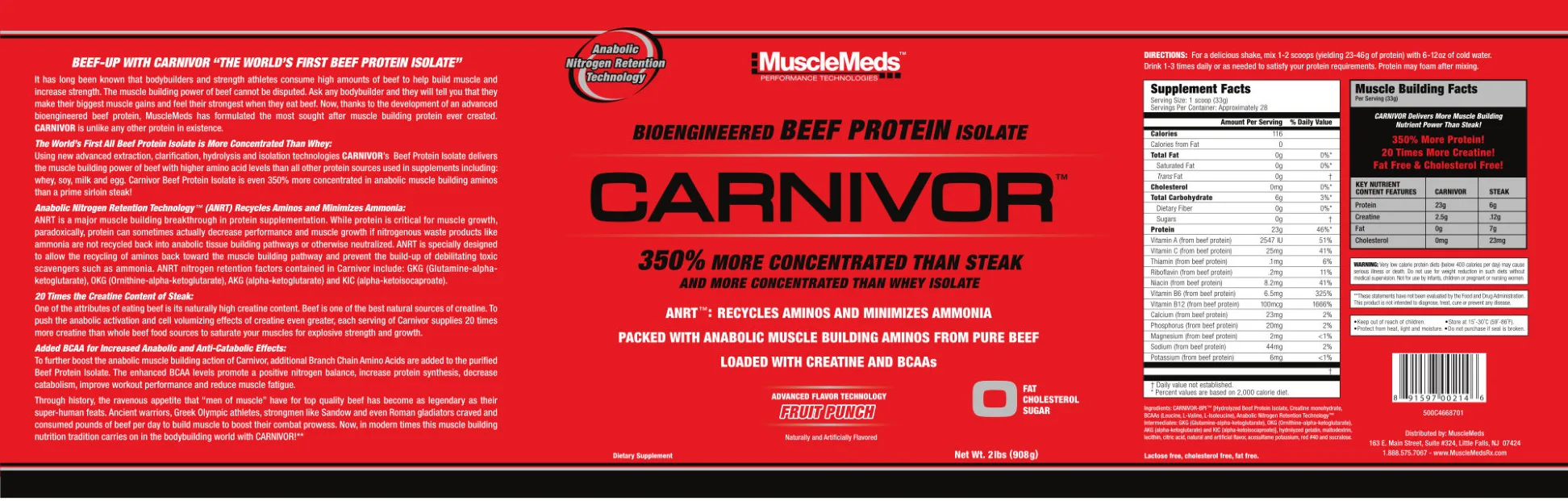Label for Carnivor Fruit Punch