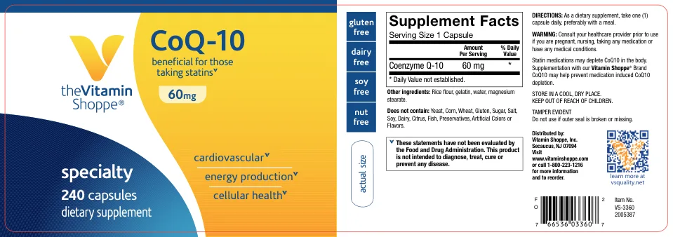 Label for CoQ-10 60 mg
