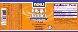 Label for Guggul Extract 750 mg