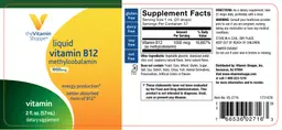 Label for Liquid Vitamin B12 1000 mcg