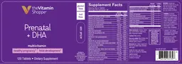 Label for Prenatal + DHA