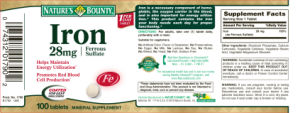 Iron 28 mg Ferrous Sulfate