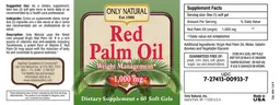 Label for Red Palm Oil 1,000 mg