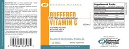 Label for Buffered Vitamin C 1000 mg