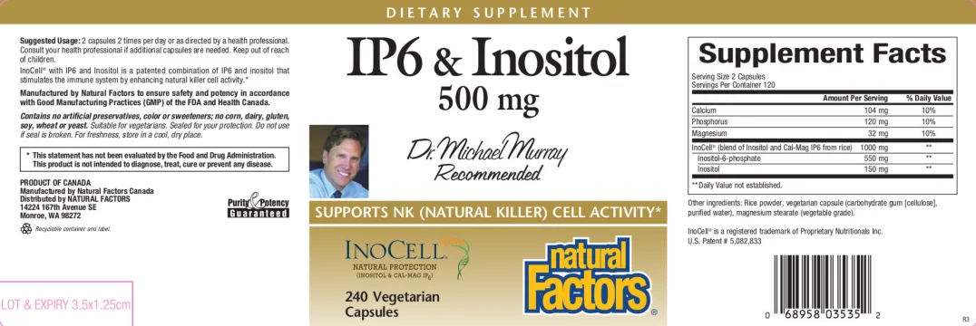 Label for IP6 & Inositol 500 mg