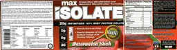 Label for Max Isolate Watermelon Slush