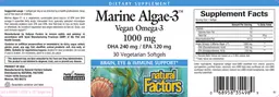 Label for Marine Algae-3 1000 mg