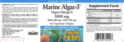 Label for Marine Algae-3 1000 mg