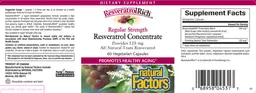 Label for ResveratrolRich Regular Strength Resveratrol Concentrate