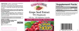 Label for GrapeSeedRich Grape Seed Extract 100 mg