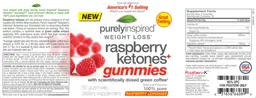 Label for Raspberry Ketones+ Gummies Raspberry Lemonade