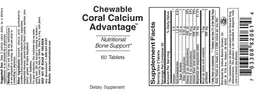 Label for Chewable Coral Calcium Advantage
