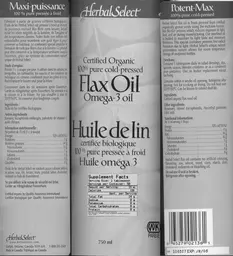 Label for Flax Oil