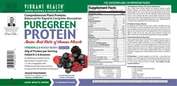 Label for PureGreen Protein Mixed Berry