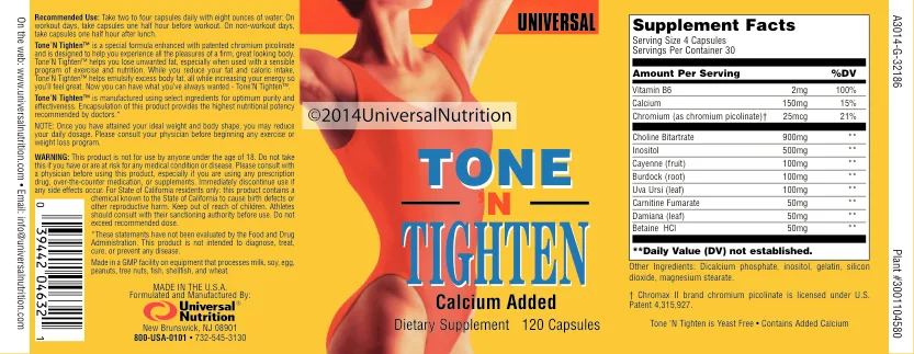 Label for Tone 'N Tighten