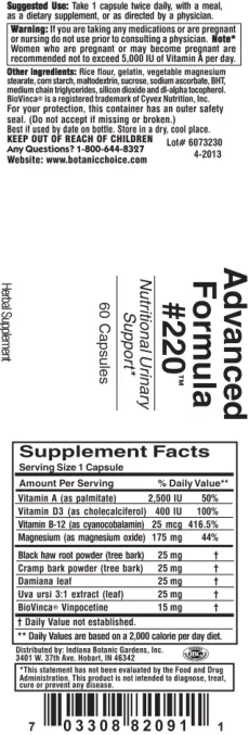 Label for Advanced Formula #220