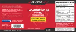 Label for L-Carnitine 10 1100 mg Vanilla Tart Flavor