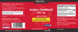 Label for Acetyl-L-Carnitine 10 500 mg