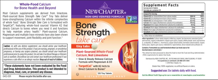 Label for Bone Strength Take Care Tiny Tabs