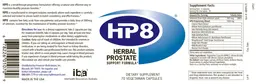 Label for HP8 Herbal Prostate Support Formula