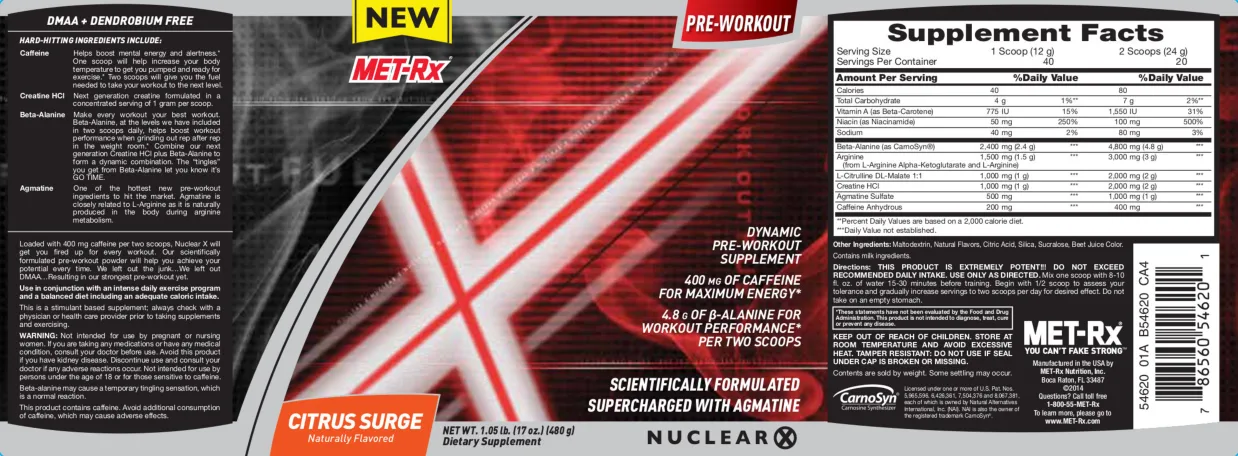 Label for Nuclear X Citrus Surge