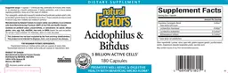 Label for Acidophilus & Bifidus