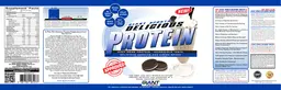 Label for Delicious Protein Delicious Cookies and Cream Shake