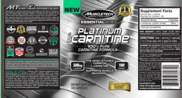 Label for Platinum 100% Carnitine