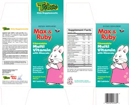 Label for Chewable Multi Vitamin With Minerals Tropical Fruit Flavor