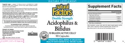 Label for Double Strength Acidophilus & Bifidus