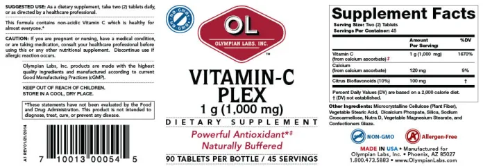 Label for Vitamin-C Plex