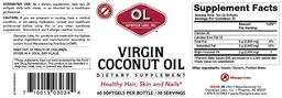 Label for Virgin Coconut Oil