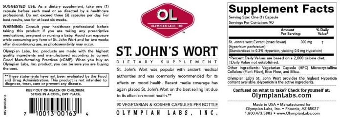 Label for St. John's Wort