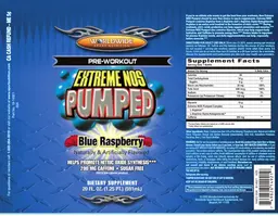Label for Extreme NOS Pumped Blue Raspberry