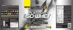 Label for Platium 100% Iso-Whey Vanilla Ice Cream